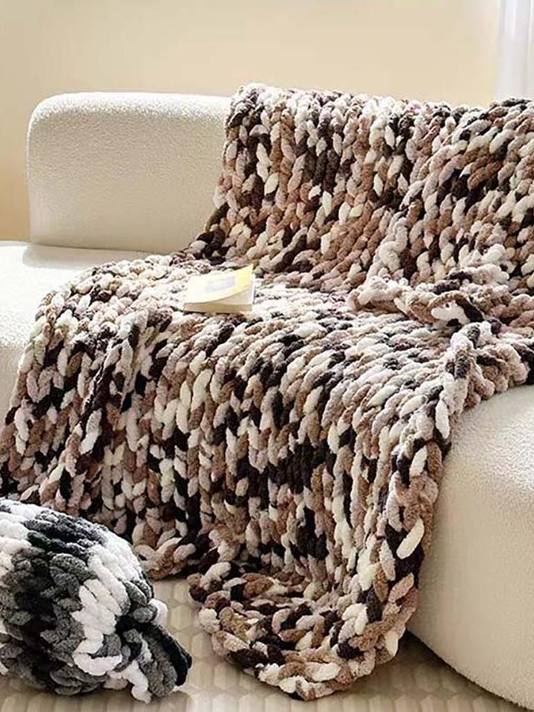 Tie-dyed Chunky Knitted Blanket