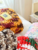 Tie-dyed Chunky Knitted Blanket