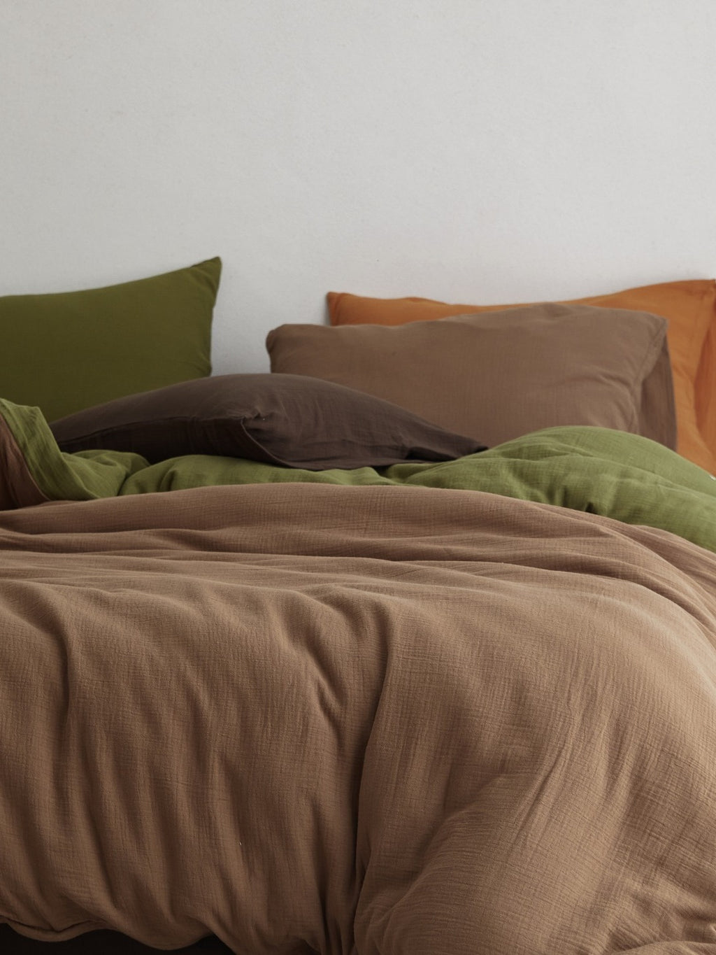 Tricolor Drift Reversible Cotton Muslin Duvet Cover original reference image 2