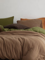 Tricolor Drift Reversible Cotton Muslin Duvet Cover original reference image 2