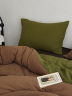 Tricolor Drift Reversible Cotton Muslin Duvet Cover original reference image 3