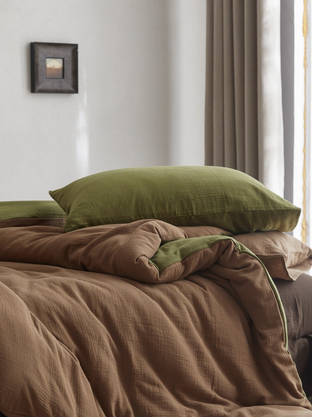 Tricolor Drift Reversible Cotton Muslin Duvet Cover original reference image 4
