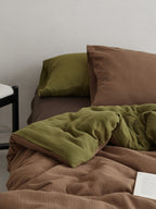 Tricolor Drift Reversible Cotton Muslin Duvet Cover original reference image 6