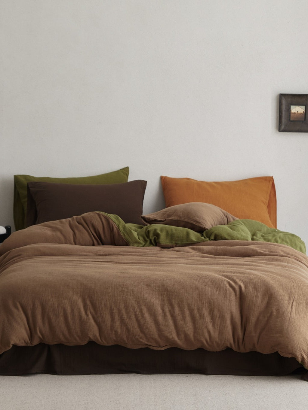 Tricolor Drift Reversible Cotton Muslin Duvet Cover original reference image 8