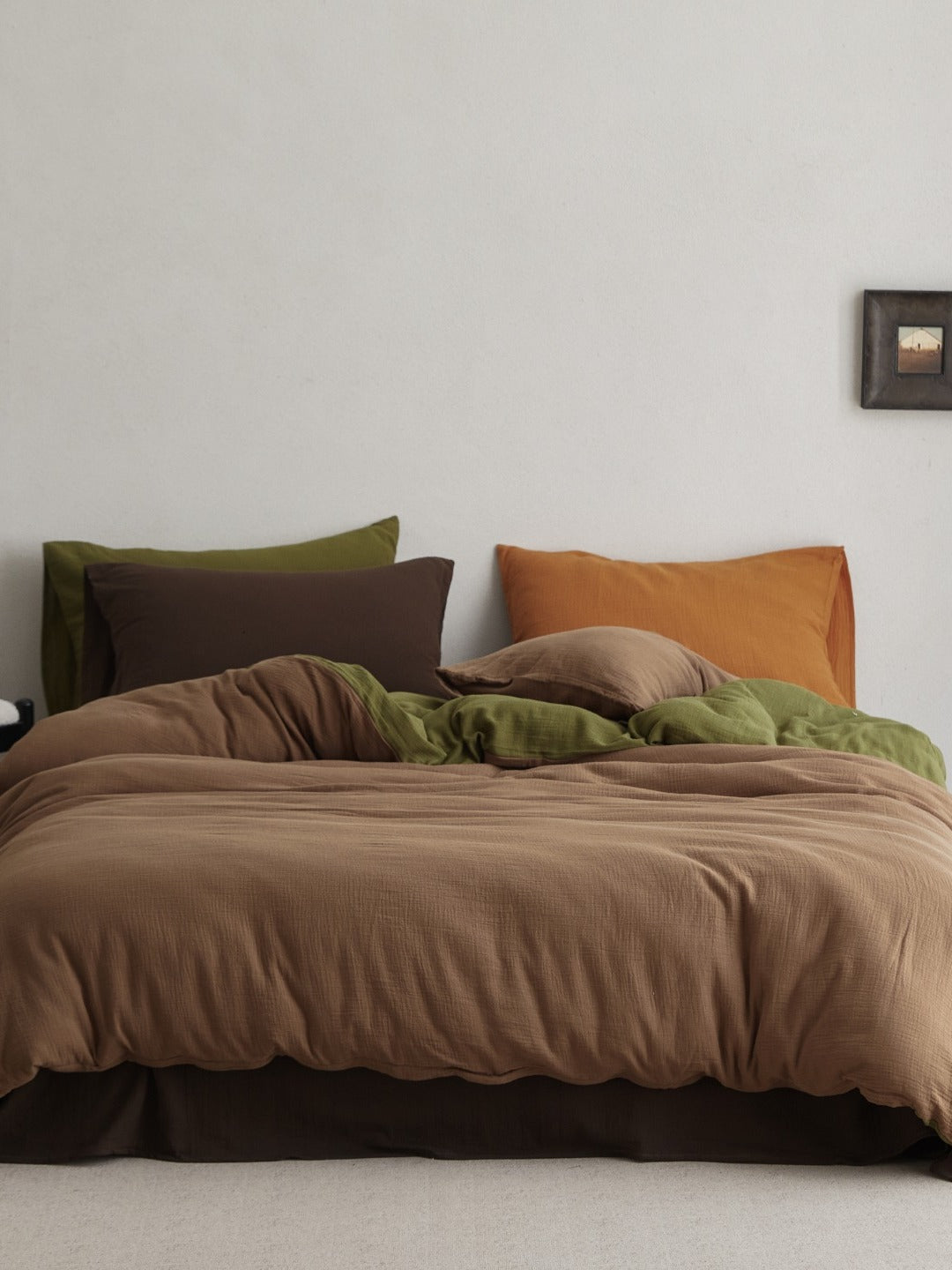 Tricolor Drift Reversible Cotton Muslin Duvet Cover original reference image 8