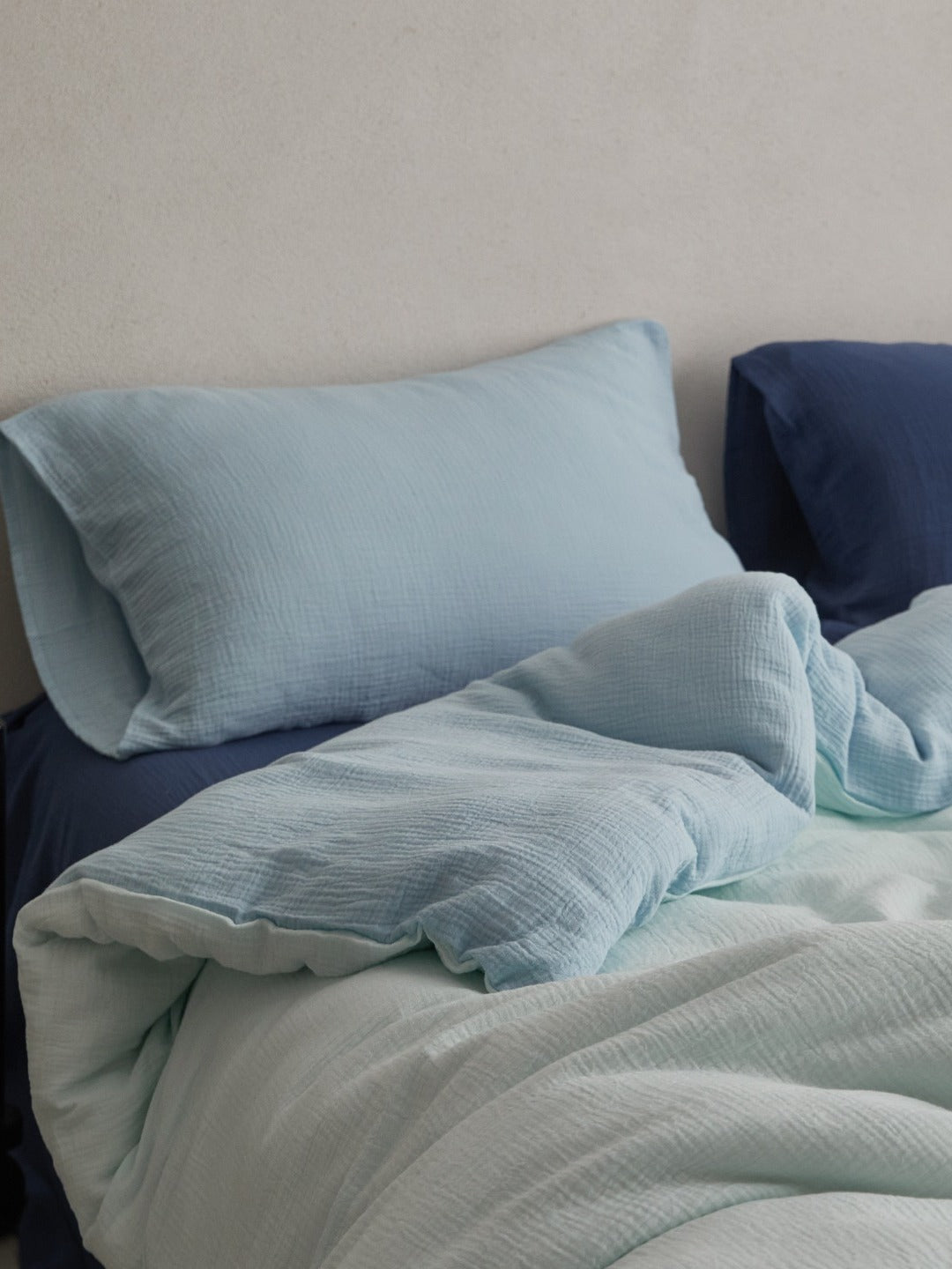 Tricolor Drift Reversible Cotton Muslin Duvet Cover original reference image 13