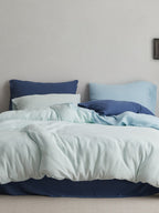 Tricolor Drift Reversible Cotton Muslin Duvet Cover original reference image 16