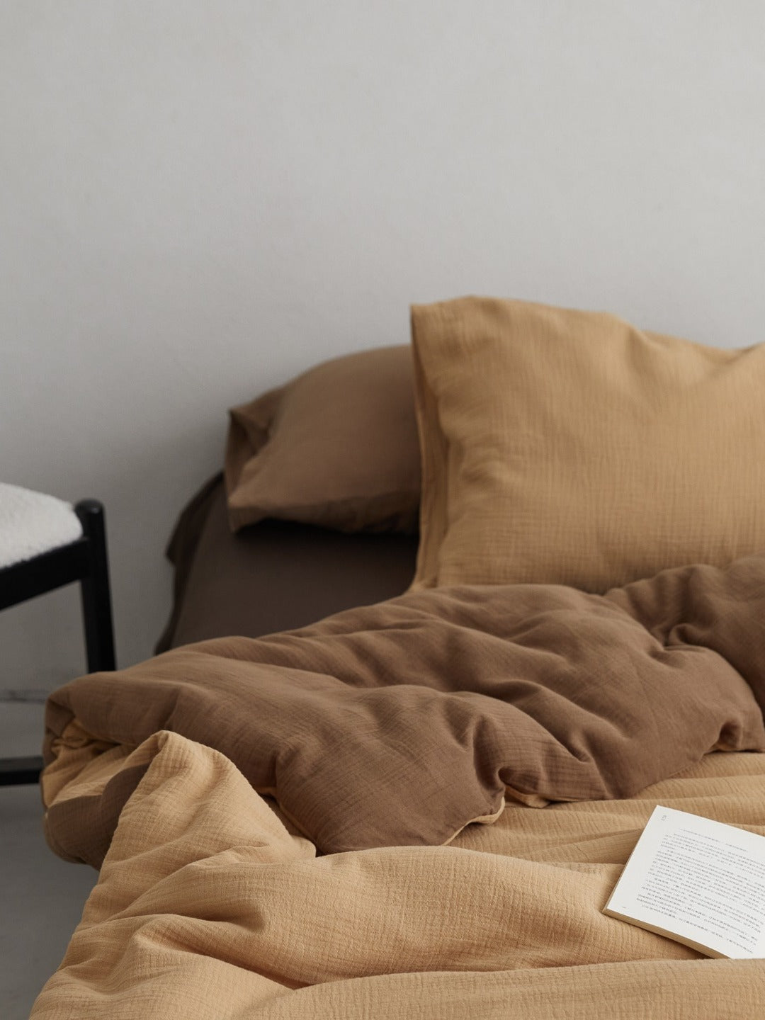 Tricolor Drift Reversible Cotton Muslin Duvet Cover original reference image 22