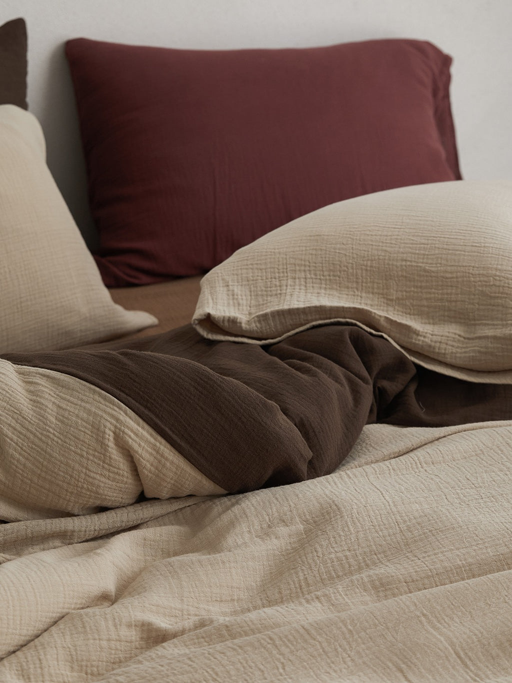 Tricolor Drift Reversible Cotton Muslin Duvet Cover original reference image 25