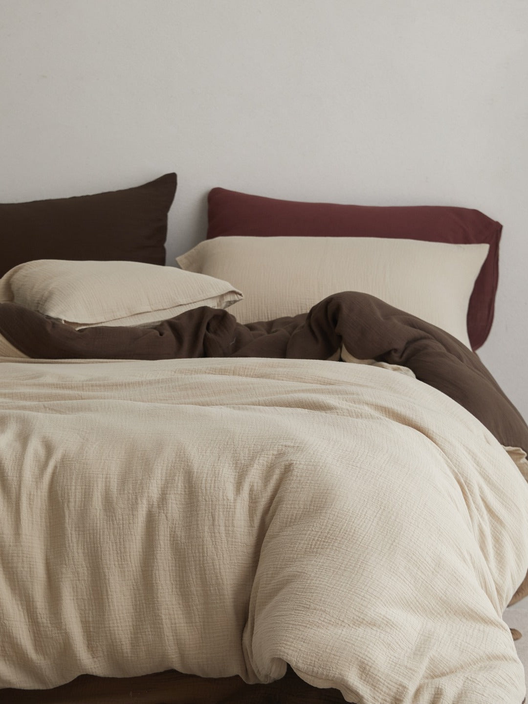 Tricolor Drift Reversible Cotton Muslin Duvet Cover original reference image 26