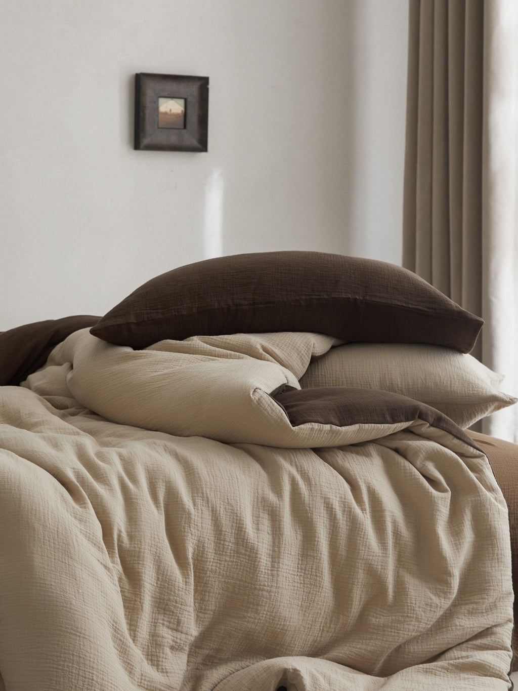 Tricolor Drift Reversible Cotton Muslin Duvet Cover original reference image 28