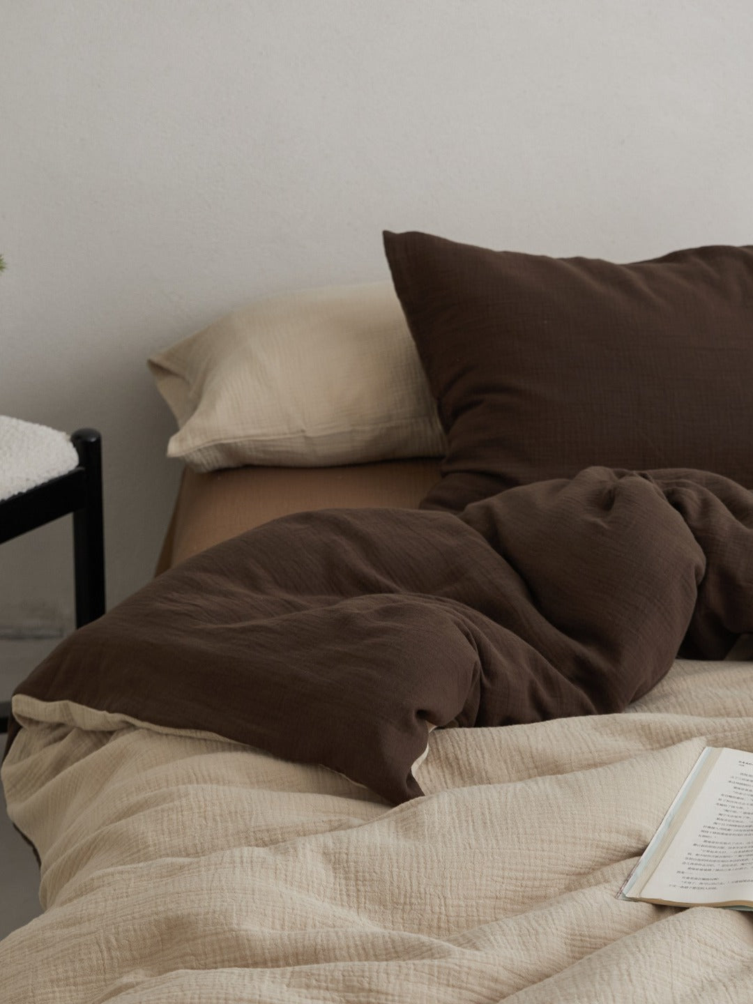 Tricolor Drift Reversible Cotton Muslin Duvet Cover original reference image 30