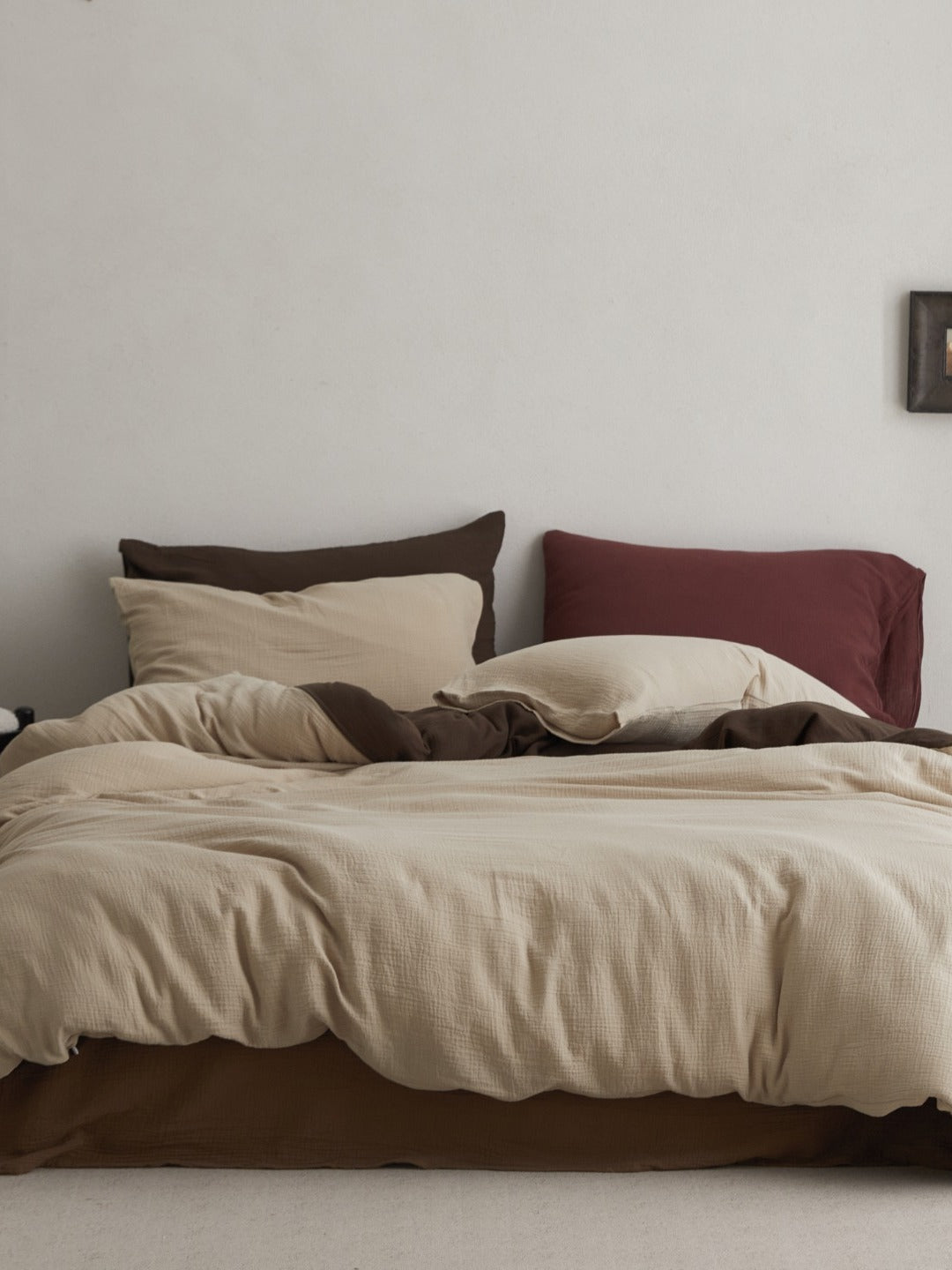 Tricolor Drift Reversible Cotton Muslin Duvet Cover original reference image 32