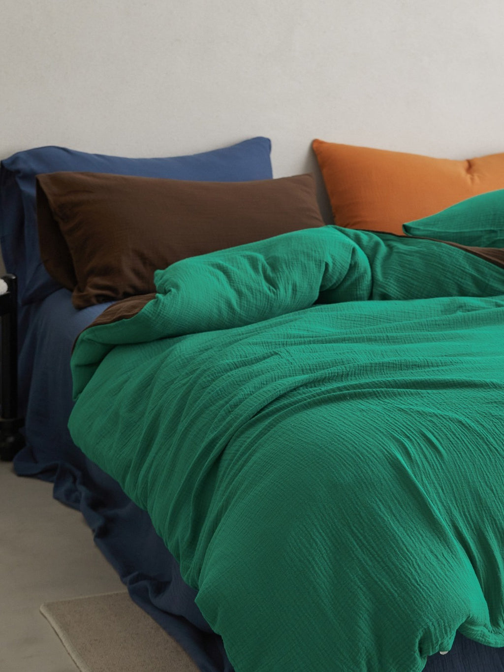 Tricolor Drift Reversible Cotton Muslin Duvet Cover original reference image 33