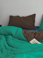 Tricolor Drift Reversible Cotton Muslin Duvet Cover original reference image 35