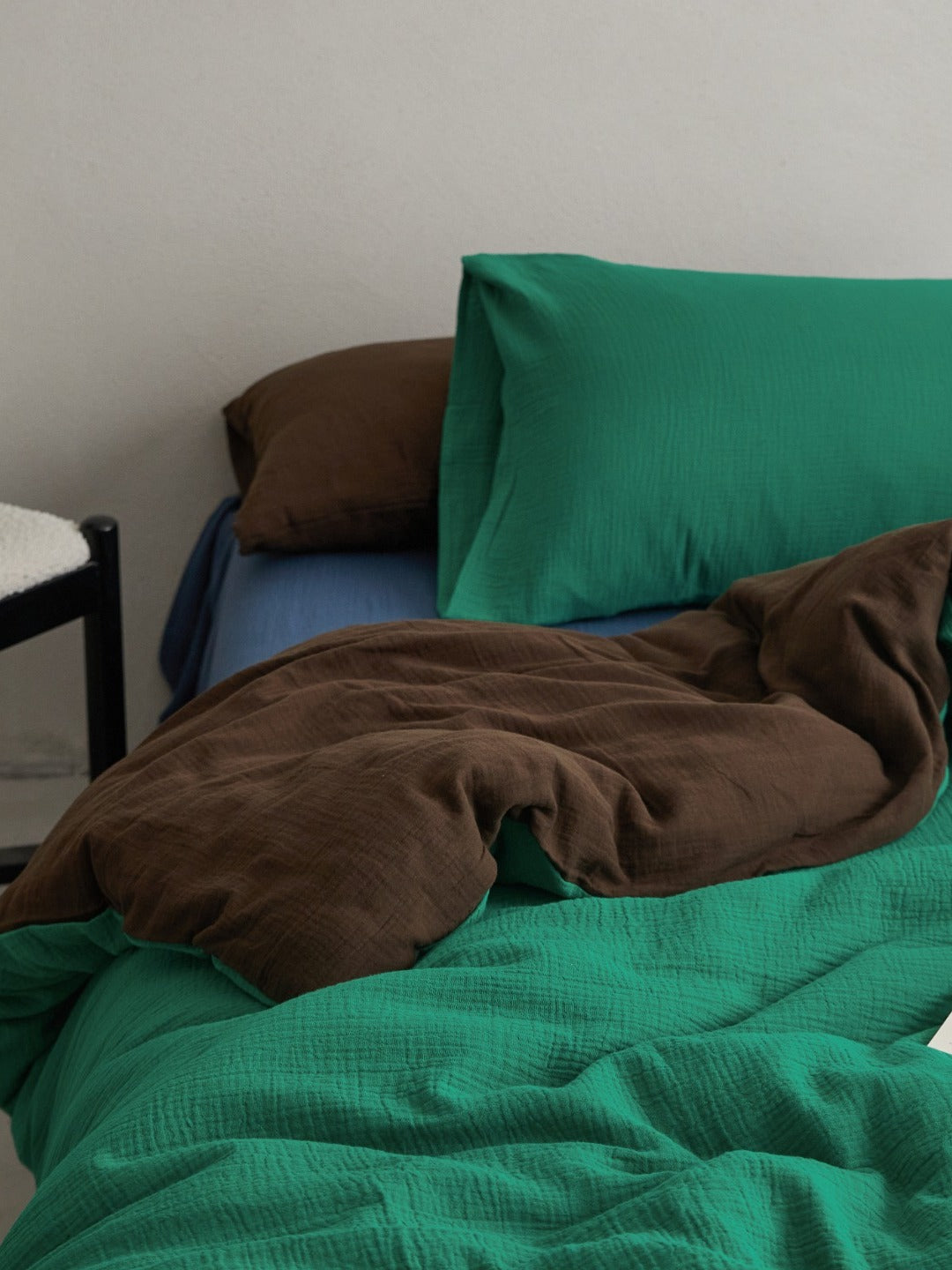 Tricolor Drift Reversible Cotton Muslin Duvet Cover original reference image 38