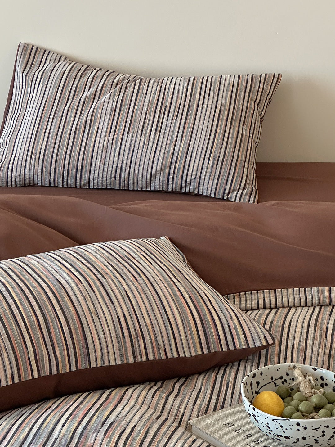 Twilight Melange Yarn-Dyed Stripe Duvet Cover original reference image 1