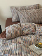 Twilight Melange Yarn-Dyed Stripe Duvet Cover original reference image 3