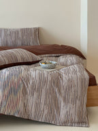 Twilight Melange Yarn-Dyed Stripe Duvet Cover original reference image 4
