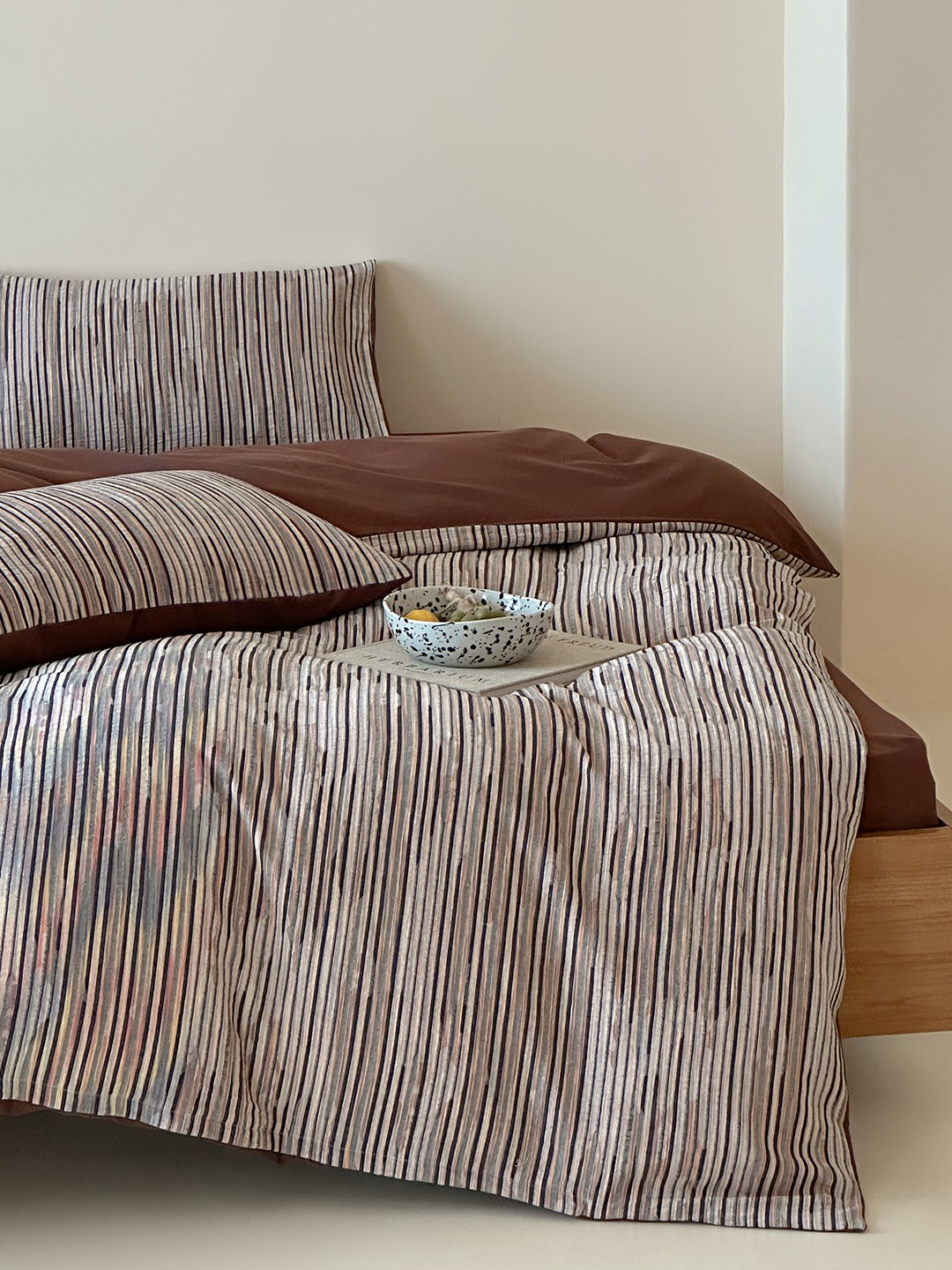 Twilight Melange Yarn-Dyed Stripe Duvet Cover original reference image 4