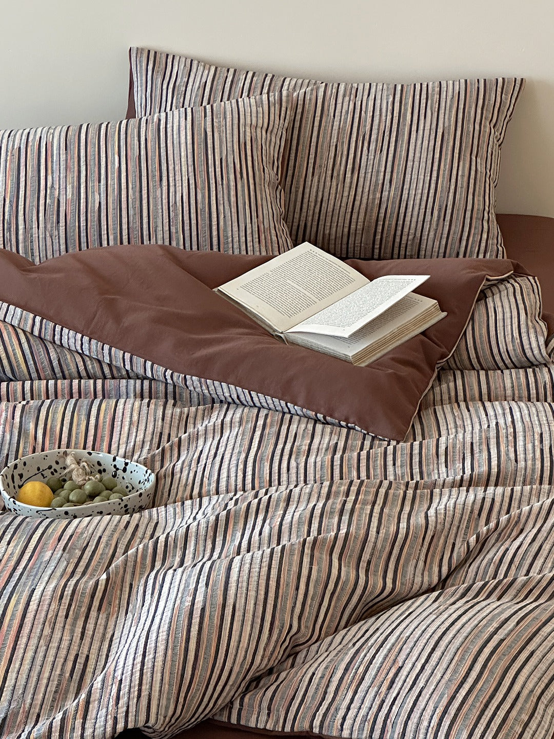 Twilight Melange Yarn-Dyed Stripe Duvet Cover original reference image 5