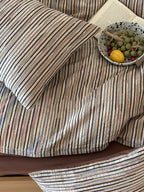 Twilight Melange Yarn-Dyed Stripe Duvet Cover original reference image 6