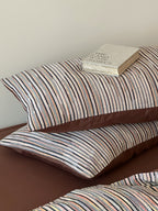 Twilight Melange Yarn-Dyed Stripe Duvet Cover original reference image 7