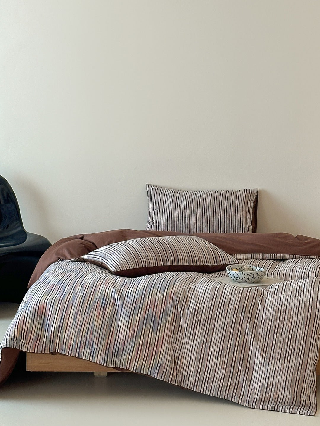 Twilight Melange Yarn-Dyed Stripe Duvet Cover original reference image 8
