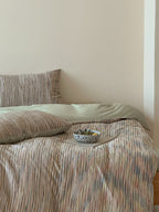 Twilight Melange Yarn-Dyed Stripe Duvet Cover original reference image 9
