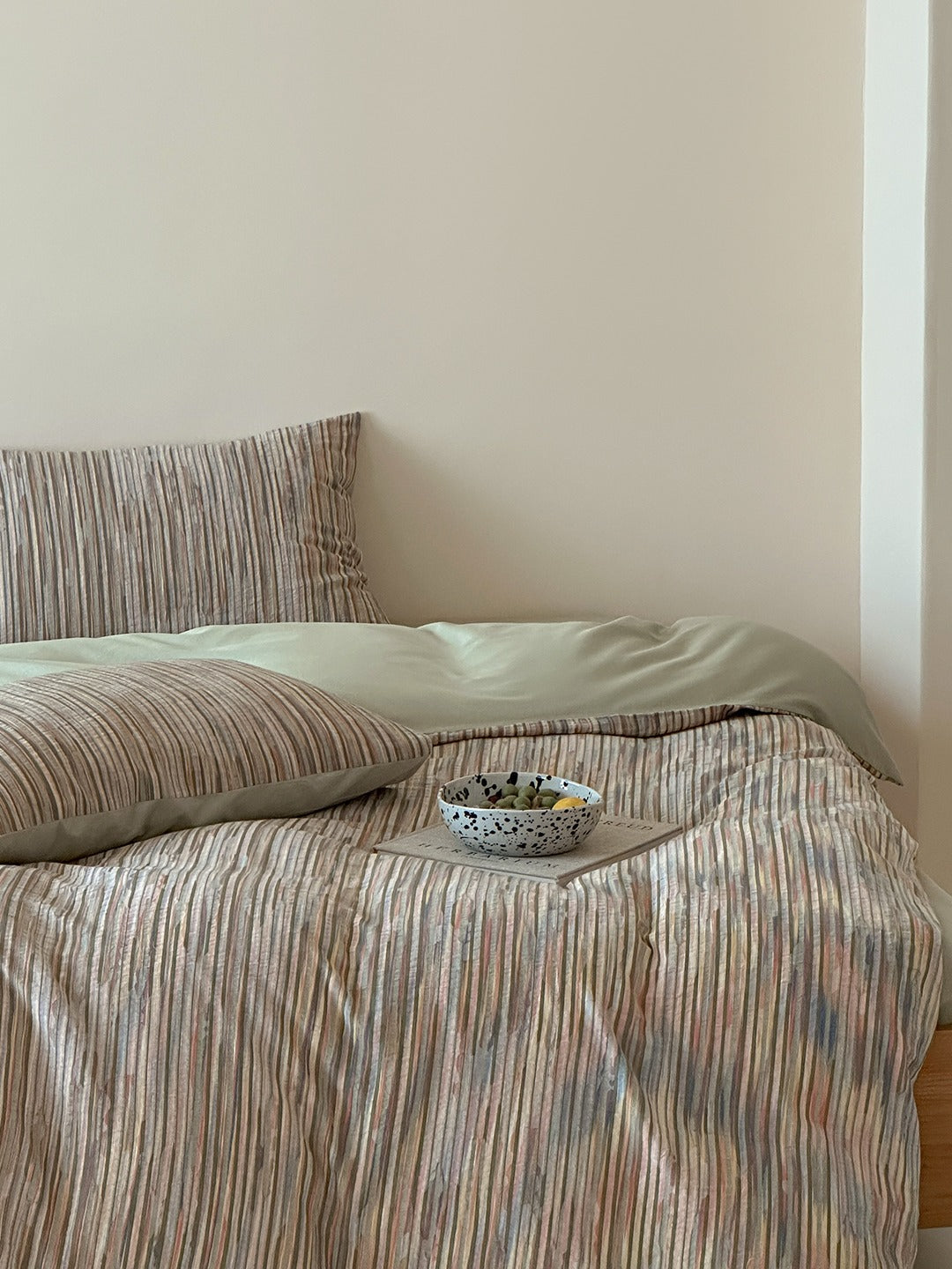 Twilight Melange Yarn-Dyed Stripe Duvet Cover original reference image 9
