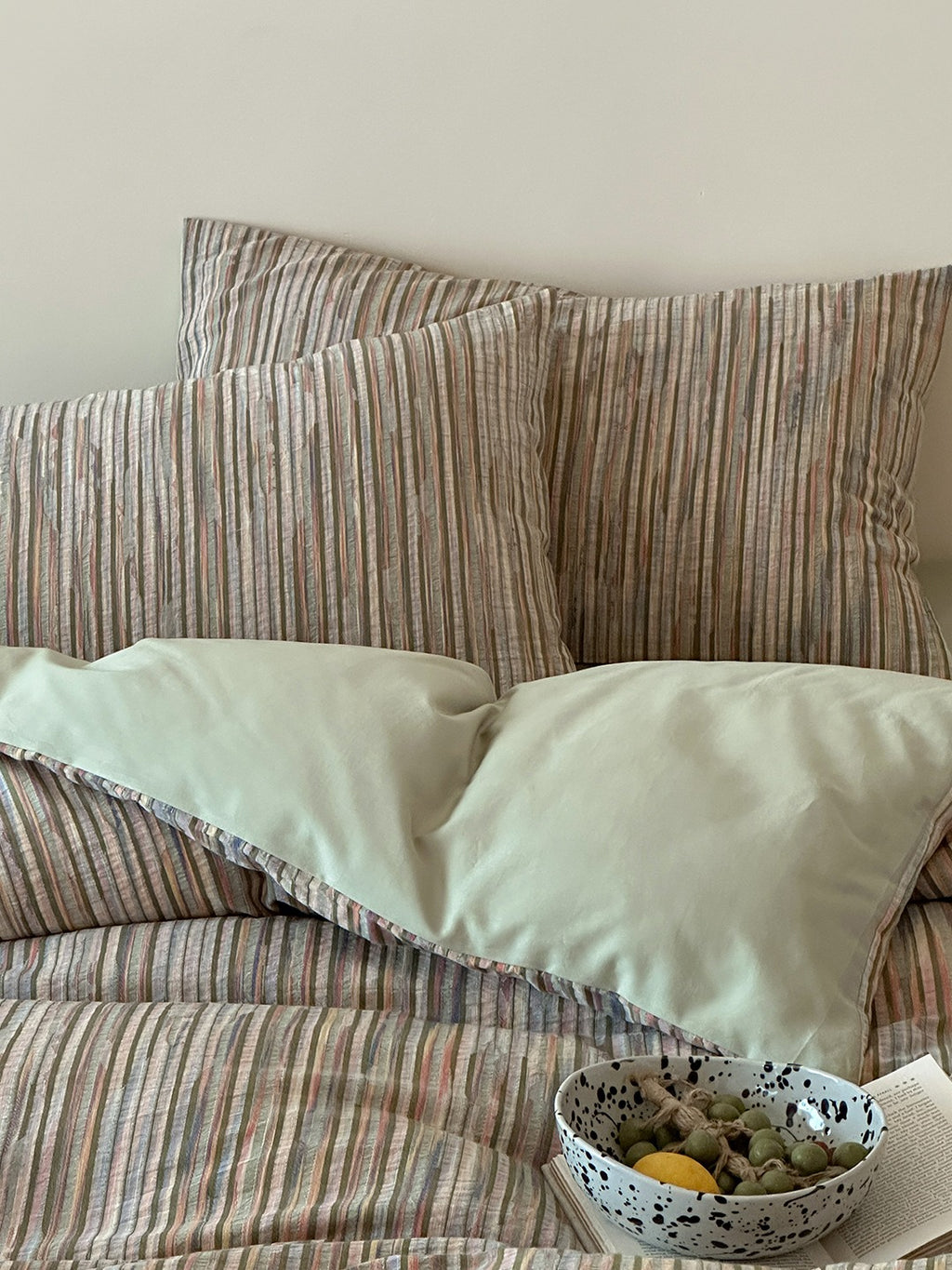 Twilight Melange Yarn-Dyed Stripe Duvet Cover original reference image 10