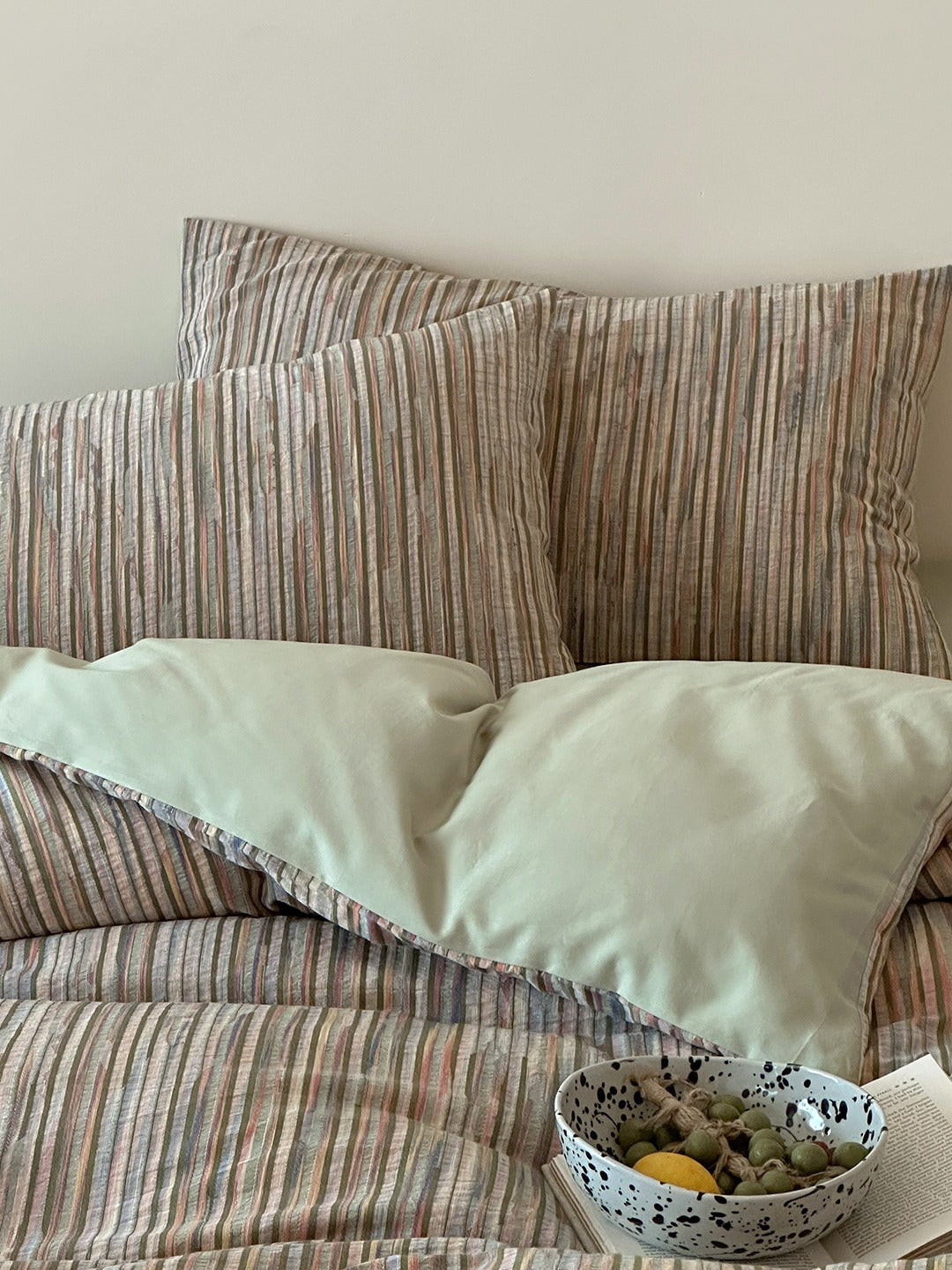 Twilight Melange Yarn-Dyed Stripe Duvet Cover original reference image 10