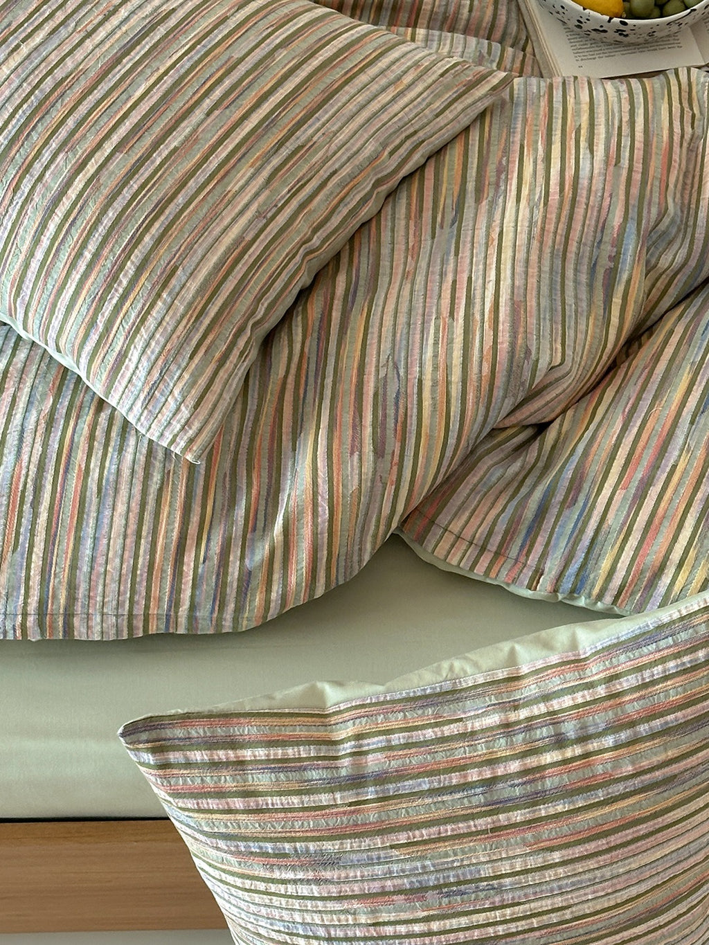 Twilight Melange Yarn-Dyed Stripe Duvet Cover original reference image 11