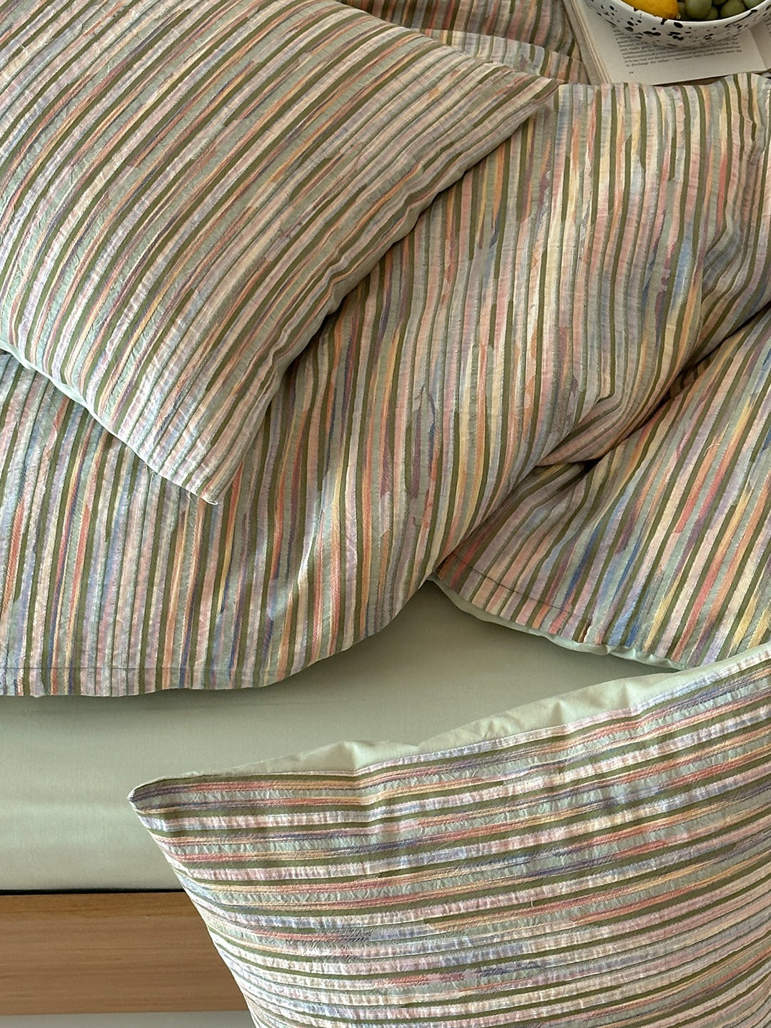 Twilight Melange Yarn-Dyed Stripe Duvet Cover original reference image 11