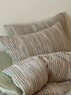 Twilight Melange Yarn-Dyed Stripe Duvet Cover original reference image 12