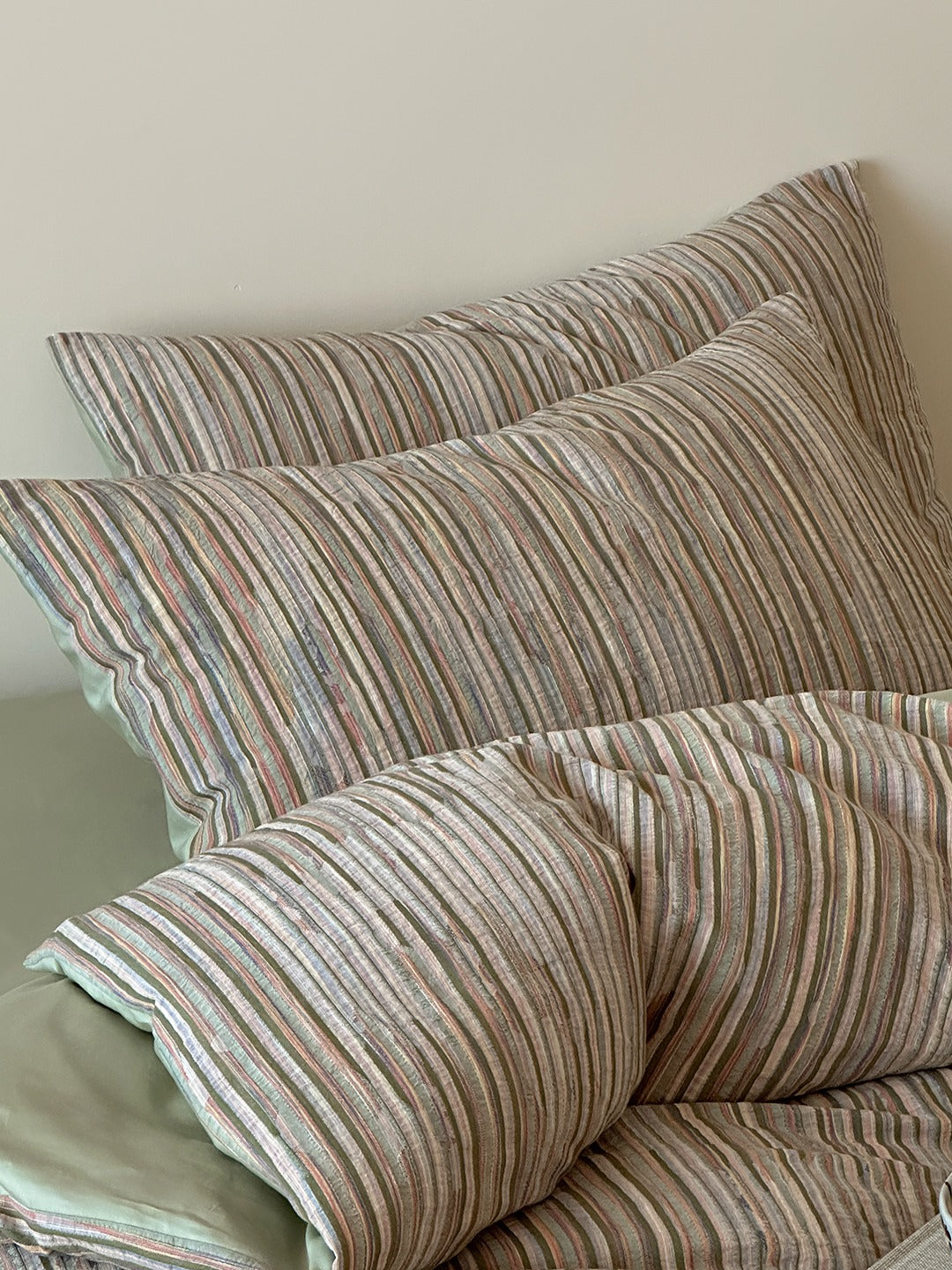 Twilight Melange Yarn-Dyed Stripe Duvet Cover original reference image 12