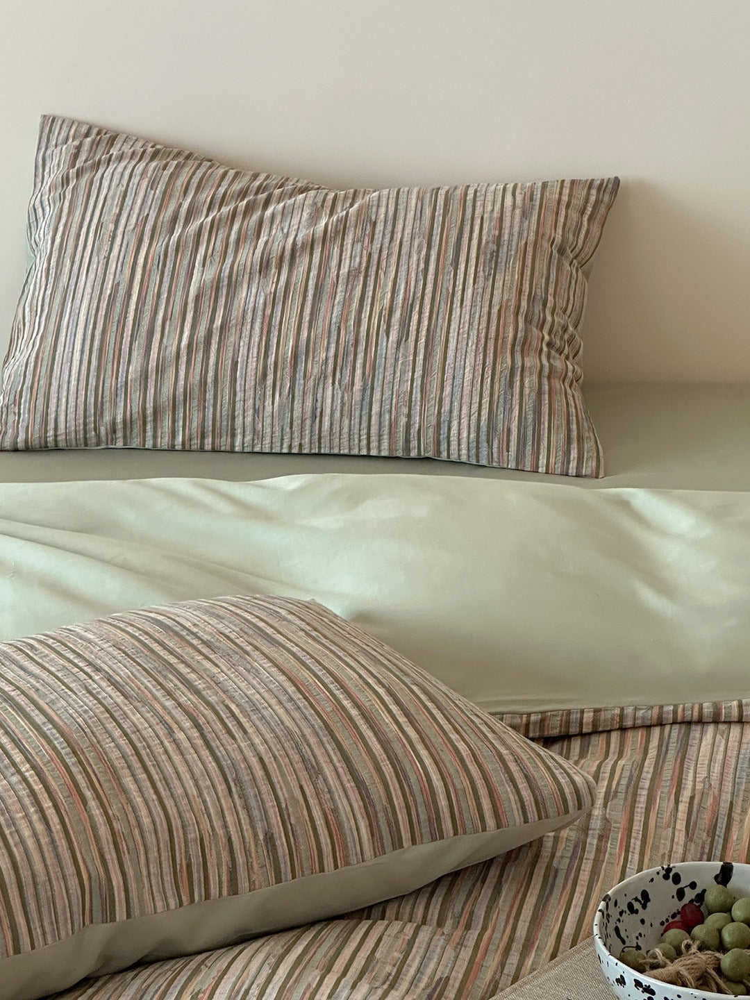 Twilight Melange Yarn-Dyed Stripe Duvet Cover original reference image 13