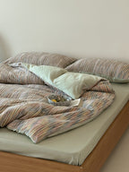 Twilight Melange Yarn-Dyed Stripe Duvet Cover original reference image 15