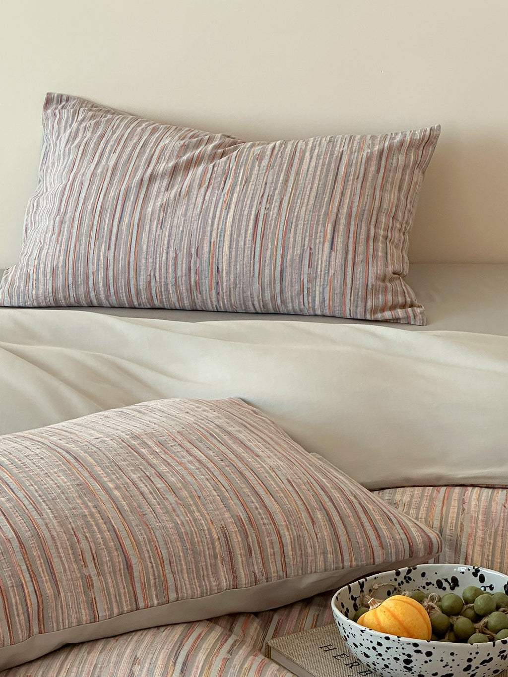 Twilight Melange Yarn-Dyed Stripe Duvet Cover original reference image 17