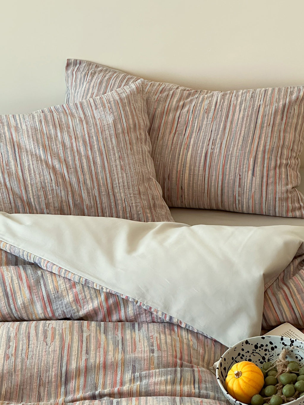 Twilight Melange Yarn-Dyed Stripe Duvet Cover original reference image 18