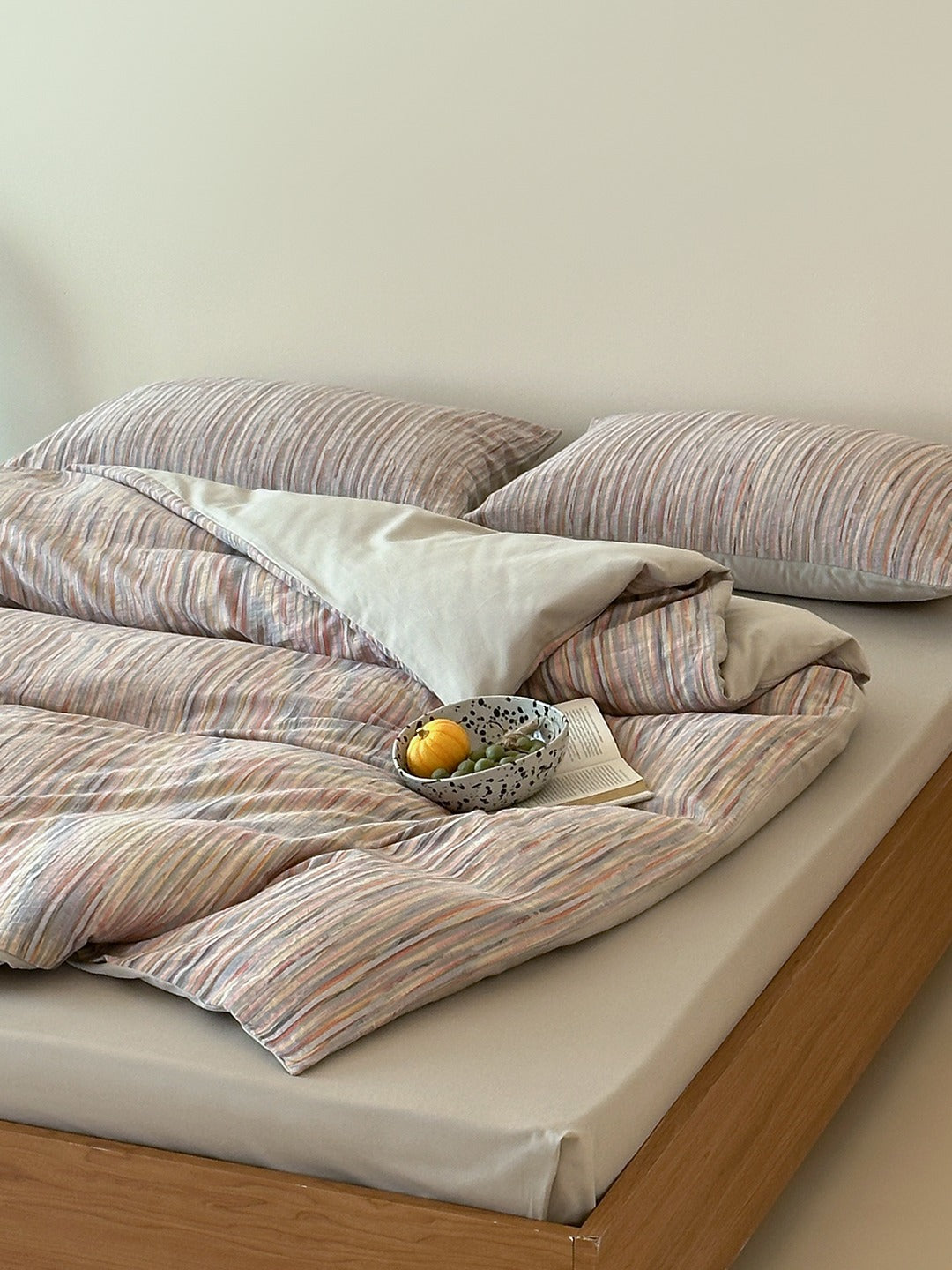 Twilight Melange Yarn-Dyed Stripe Duvet Cover original reference image 19