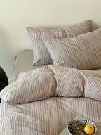 Twilight Melange Yarn-Dyed Stripe Duvet Cover original reference image 20