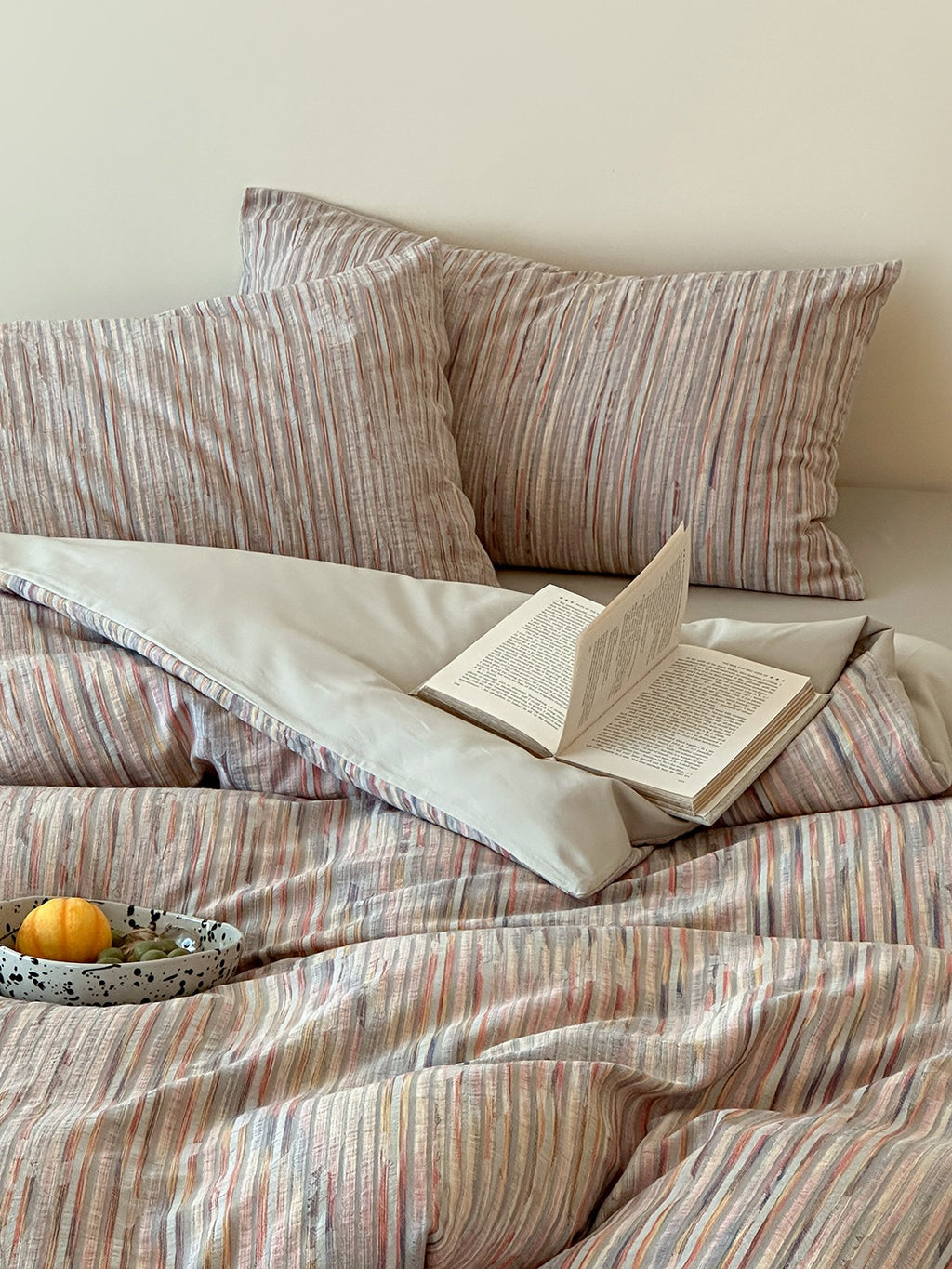 Twilight Melange Yarn-Dyed Stripe Duvet Cover original reference image 22