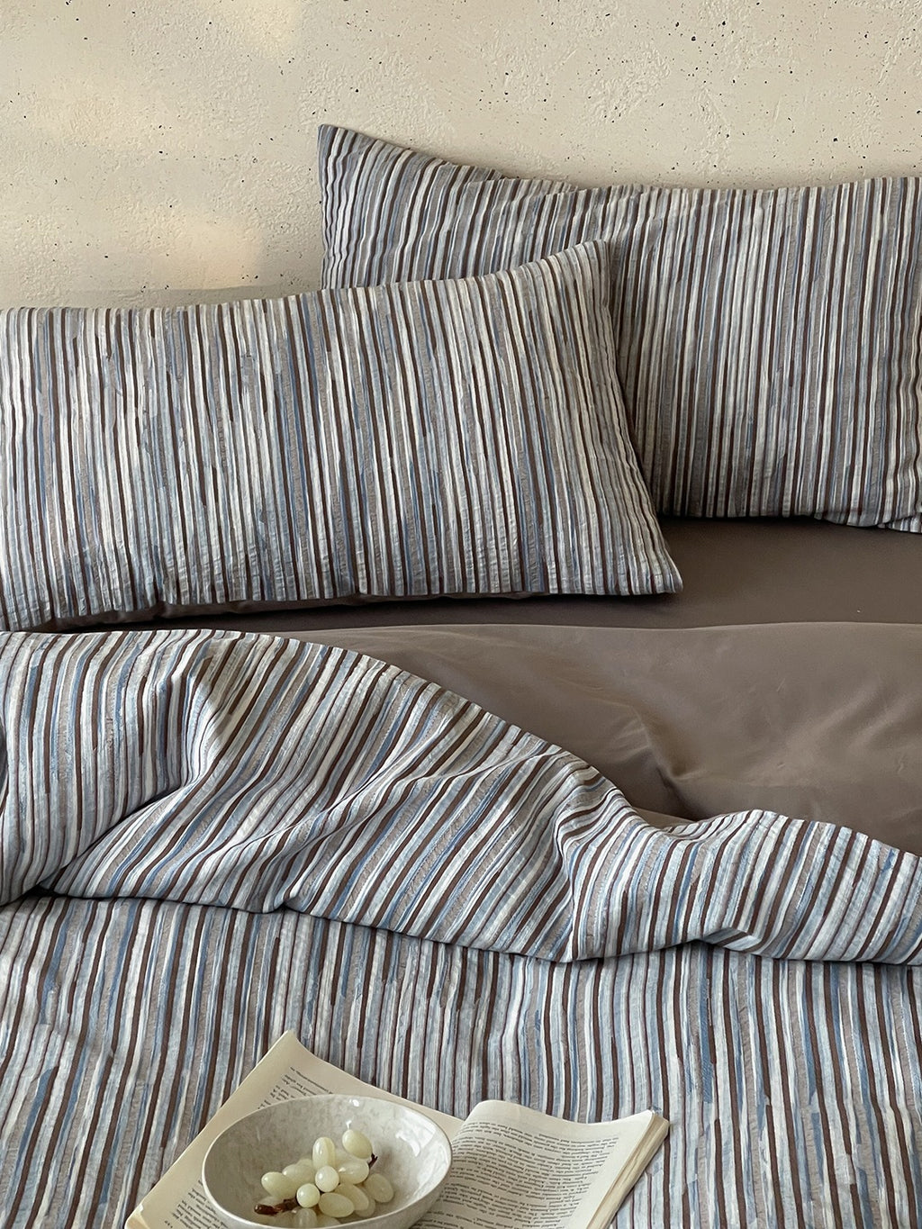 Twilight Melange Yarn-Dyed Stripe Duvet Cover original reference image 25