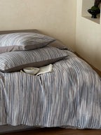 Twilight Melange Yarn-Dyed Stripe Duvet Cover original reference image 26