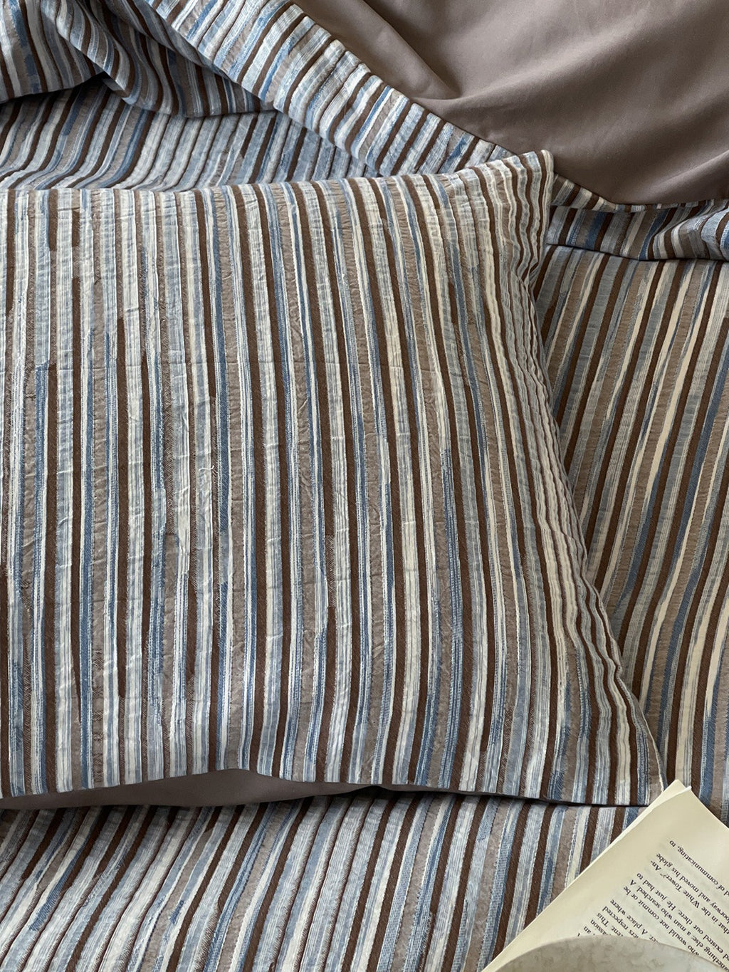 Twilight Melange Yarn-Dyed Stripe Duvet Cover original reference image 27