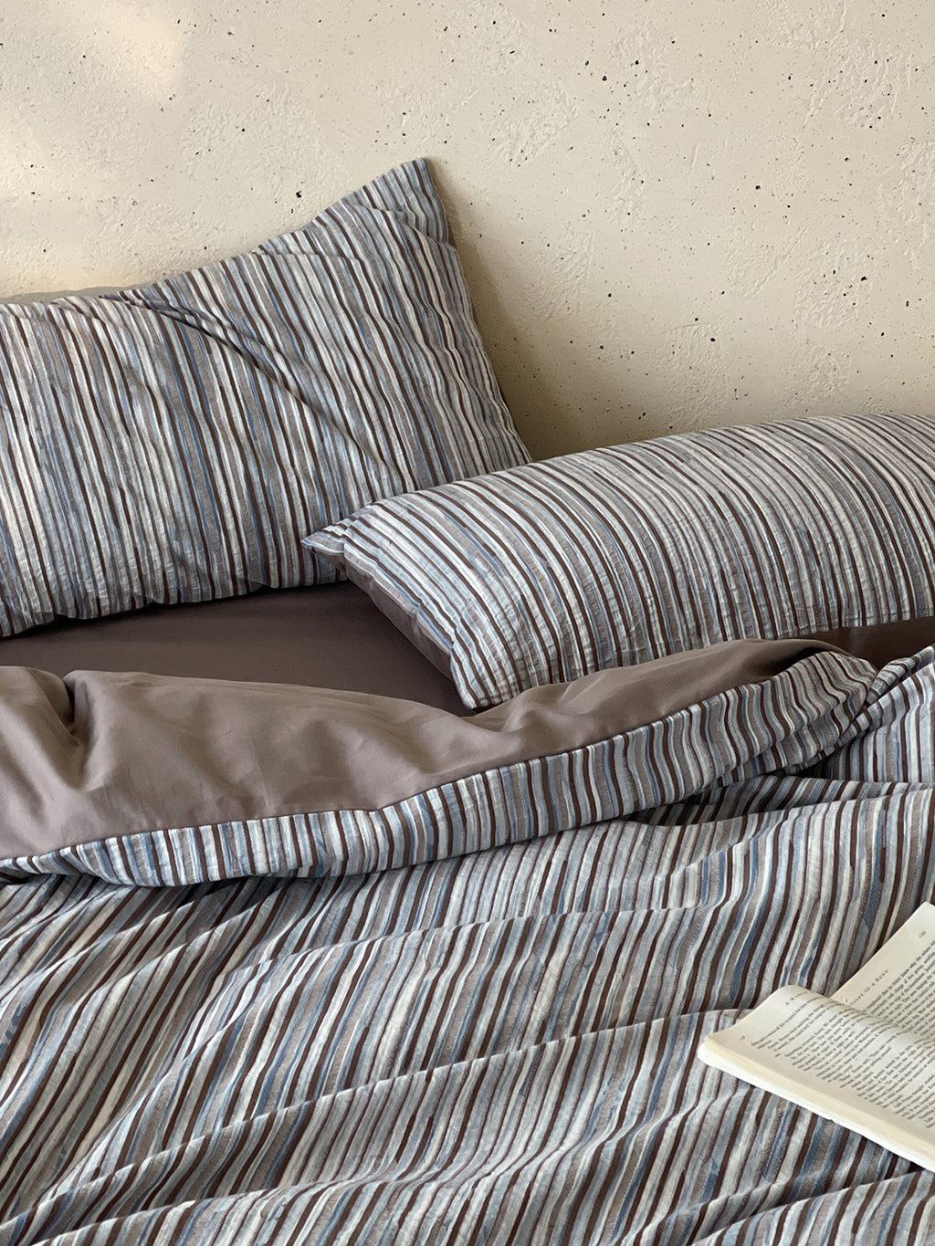 Twilight Melange Yarn-Dyed Stripe Duvet Cover original reference image 31