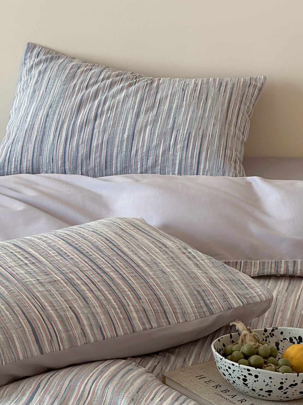 Twilight Melange Yarn-Dyed Stripe Duvet Cover original reference image 33