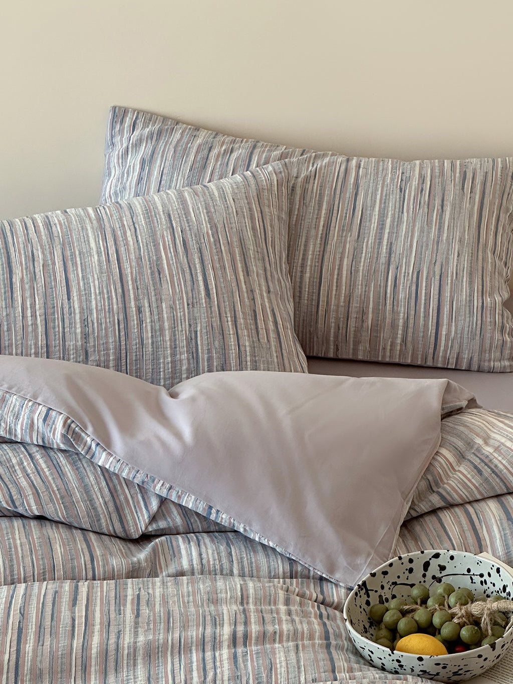 Twilight Melange Yarn-Dyed Stripe Duvet Cover original reference image 34