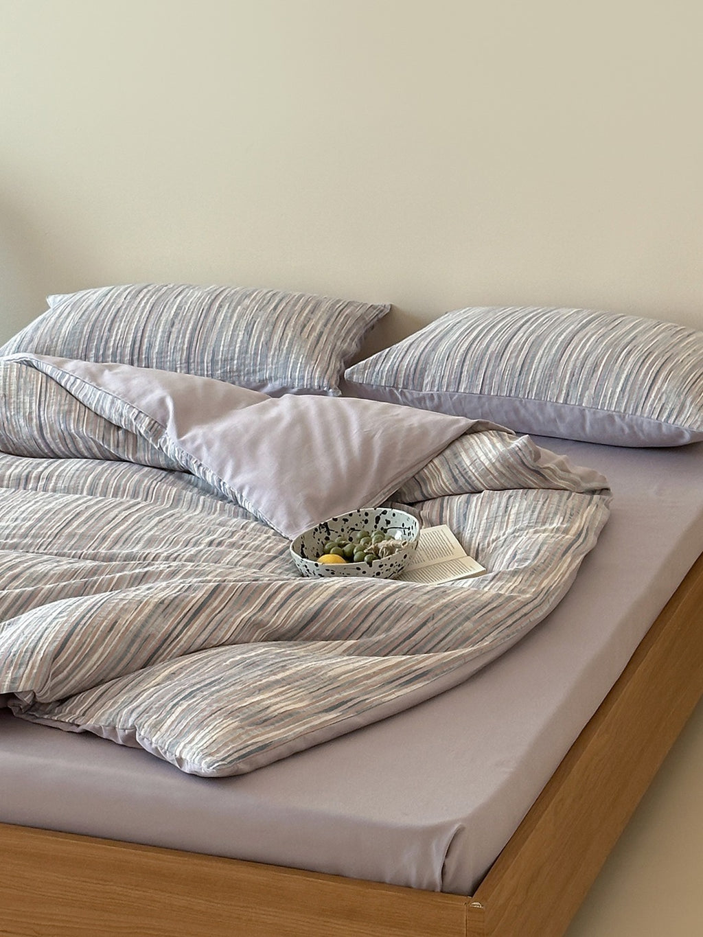 Twilight Melange Yarn-Dyed Stripe Duvet Cover original reference image 35
